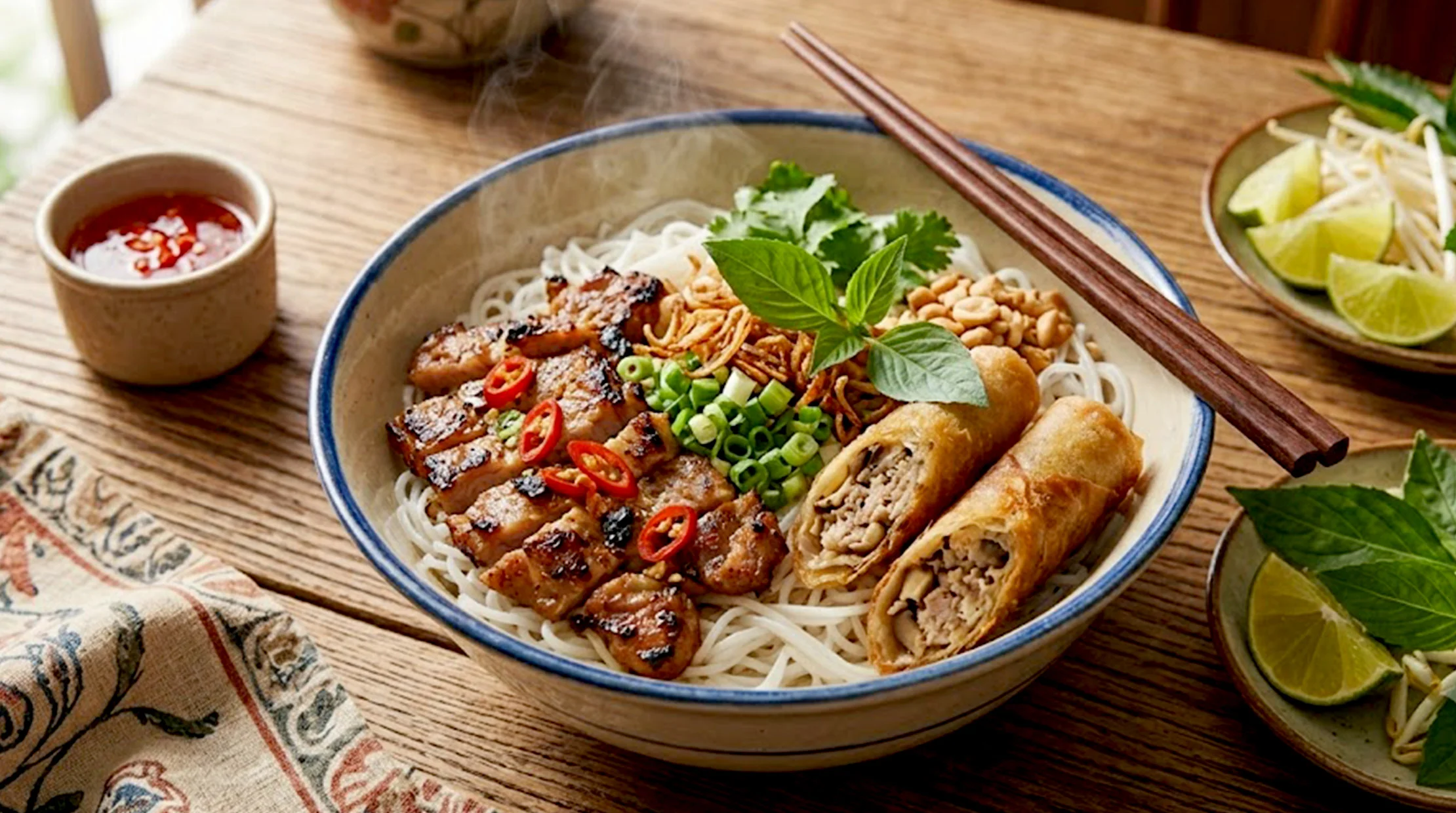 Grilled Pork & Spring Roll